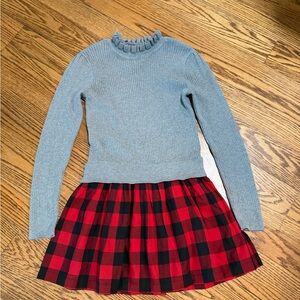 GAP Gray and Red Plaid Kids Dress